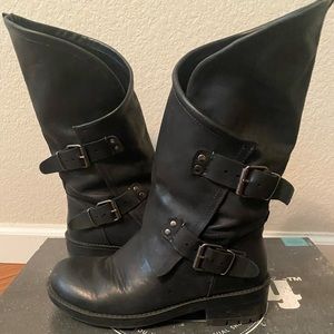 Black combat boots
